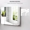 kleankin Armoire murale de salle de bain avec 3 portes Voir les images du produit 3
