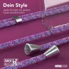 A close-up marketing image showing a colorful braided phone cord and a clear phone case, with text overlays. Produktbild-Vorschau