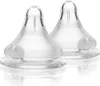 Two clear baby bottle nipples on a white background. Anteprima dell’immagine prodotto