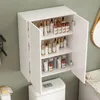 Meuble de salle de bain blanc moderne à deux portes avec Voir les images du produit 4