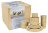 A set of ceramic dishes is displayed next to its packaging. Produktbild-Vorschau