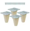 Holzfüße gerade Höhe 6 cm Buche Holzmöbelfüße Tischbeine Produktbild-Vorschau 1