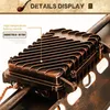 Close-up of a vintage-style industrial lamp fixture, highlighting its textured metal finish and ribbed design. Text overlays describe features like 'High temperature baking varnish' and 'INDUSTRIAL RETRO'. Produktbild-Vorschau