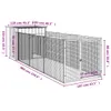 vidaXL Buda dla psa z wybiegiem antracyt 110x405x110cm Stal Podgląd zdjęcia produktu 8
