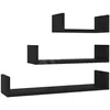 Three black U-shaped shelves of varying sizes are displayed against a white background. Voir les images du produit