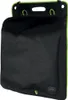 A black shoe organizer with green trim and handles, shown hanging against a white background. Produktbild-Vorschau