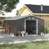 Outsunny Gerätehaus Metall Kohlegrau L340 x B386 x H200 cm Produktbild-Vorschau 4