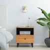 Nachttisch 40x33x46 cm Massivholz Akazie Produktbild-Vorschau 3