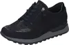 A black women's sneaker with a snake-print accent on the toe and a side zipper. Produktbild-Vorschau