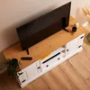 Lowboard TEQUILA 140 cm, Weiß/Braun - TV Schrank aus Kiefer Produktbild-Vorschau 4