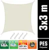 3x3m Sonnensegel Viereckig Wasserdicht - Sonnenschutz Segel Produktbild-Vorschau 2
