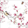 20 Servietten Bird and Blossom white - Vogel an pinke Produktbild-Vorschau 1