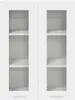 A white cabinet with two glass doors and visible shelves inside. Produktbild-Vorschau