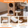COSTWAY 122 cm Tiragraffi in legno, tiragraffi per gatti Anteprima dell’immagine prodotto 4