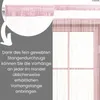 A close-up of a pink string curtain with text explaining its features. Produktbild-Vorschau