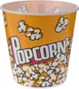 A popcorn bucket with the word "POPCORN" printed on it. Produktbild-Vorschau