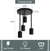 ZMH Plafonnier Noir Vintage 4 flammes E27 Lampe de cuisine Voir les images du produit 7