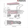 AREBOS ručný skladací vozík so strechou červený | luxus, Náhľad obrázku produktu 15