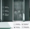 A modern shower enclosure with water droplets on the glass, showcasing its features. Produktbild-Vorschau
