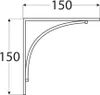 Držiak police 150 x150 mm Držiak police Nástenný držiak Náhľad obrázku produktu 2