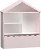 A pink and white house-shaped bookshelf. Náhľad obrázku produktu