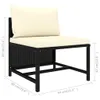 set 9 pezzi da giardino con cuscini in poly rattan nero Anteprima dell’immagine prodotto 14