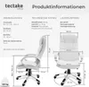Product dimensions and technical specifications for a white office chair. Náhled obrázku produktu
