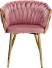 A pink velvet armchair with gold legs is shown against a white background. Produktbild-Vorschau