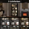 Schwarze Vitrine 80x40x160cm, 2 Glastüren & 3-farbiger Produktbild-Vorschau 3