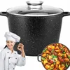 A chef is presenting a pot with food inside, with a large pot in the background. Produktbild-Vorschau