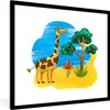 MuchoWow® MuchoWow® Gerahmtes Poster Giraffe - Strand - Produktbild-Vorschau 1