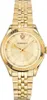 A close-up studio shot of a gold-colored Versace watch. Produktbild-Vorschau