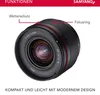 A close-up marketing image of a camera lens with feature callouts. Náhľad obrázku produktu