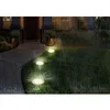 Pathway lights illuminating a garden path and lawn at night during rainfall. Anteprima dell’immagine prodotto