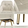 Chaise MARILYN aspect velours capitonné - crème/or, Lot de Voir les images du produit 5