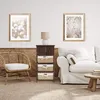 Rebecca Mobili Commode 5 tiroirs en bois et osier Voir les images du produit 2