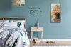 Wandbild Leinwand Bilder mit Uhr 30x60 Malerei Bäume Fluss Produktbild-Vorschau 4