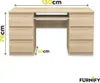 Schreibtisch 130x76x50cm mit 6 Schubladen Sonoma Büro PC Produktbild-Vorschau 4