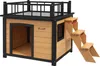 PawHut: cuccia per cani con balcone, casetta rialzata per Anteprima dell’immagine prodotto 1