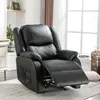 A black leather recliner chair is shown in a living room setting. Produktbild-Vorschau