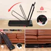 A collage of images showing a foldable treadmill, its features, and how it can be stored. Produktbild-Vorschau
