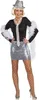 Pailletten Minirock/Top 2in1 silber y Rock T-Shirt Karneval Produktbild-Vorschau 2