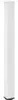 A single white table leg with a black base, isolated on a white background. Voir les images du produit