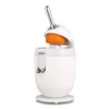 A white electric citrus juicer with an orange half being juiced. Podgląd zdjęcia produktu