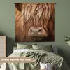 MuchoWow® Wandteppich Wandbehang Schottisches Hochlandrind Produktbild-Vorschau 4