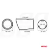Diagrams showing the dimensions of an exhaust pipe tip. Produktbild-Vorschau