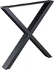 A black metal X-shaped table leg set against a white background. Voir les images du produit