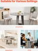 Collage showing a round dining table in different settings: living room, dining room, and office. Anteprima dell’immagine prodotto