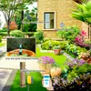 A garden with a smart irrigation system components shown. Produktbild-Vorschau