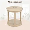 A round, two-tiered coffee table with dimensions indicated by measurement lines and text. Podgląd zdjęcia produktu